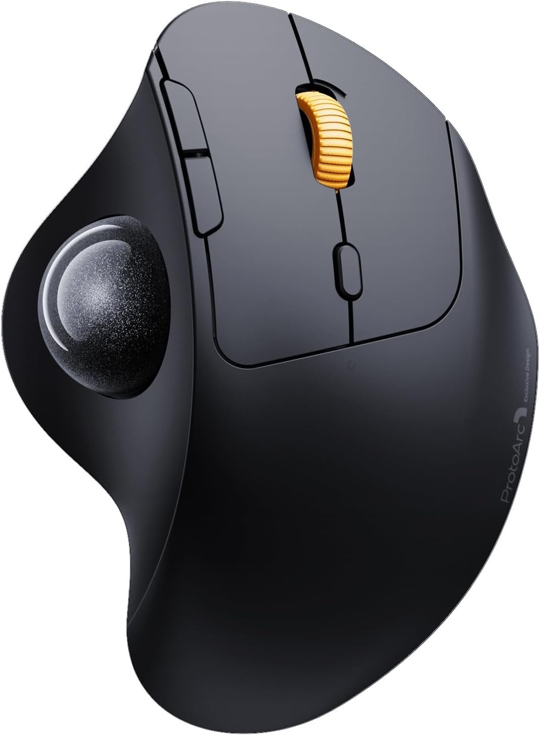 ProtoArc Wireless EM04 PC Ergonomic Bluetooth Trackball Mouse, Silver Ball