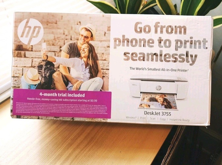 HP DeskJet 3755 All-in-One Printer Scanner, Open Box