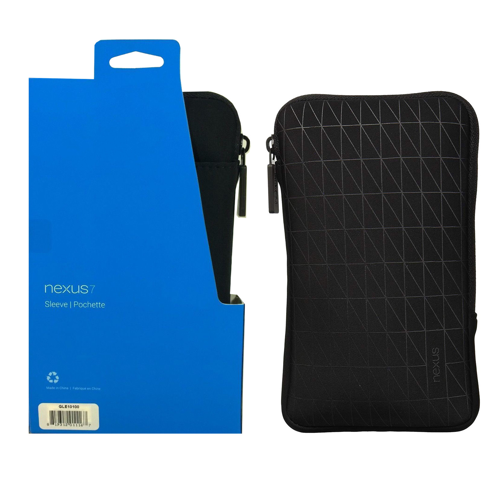 Google - Neoprene and Microfiber Cushion Tablet Sleeve W/Outer Pocket - Nexus 7