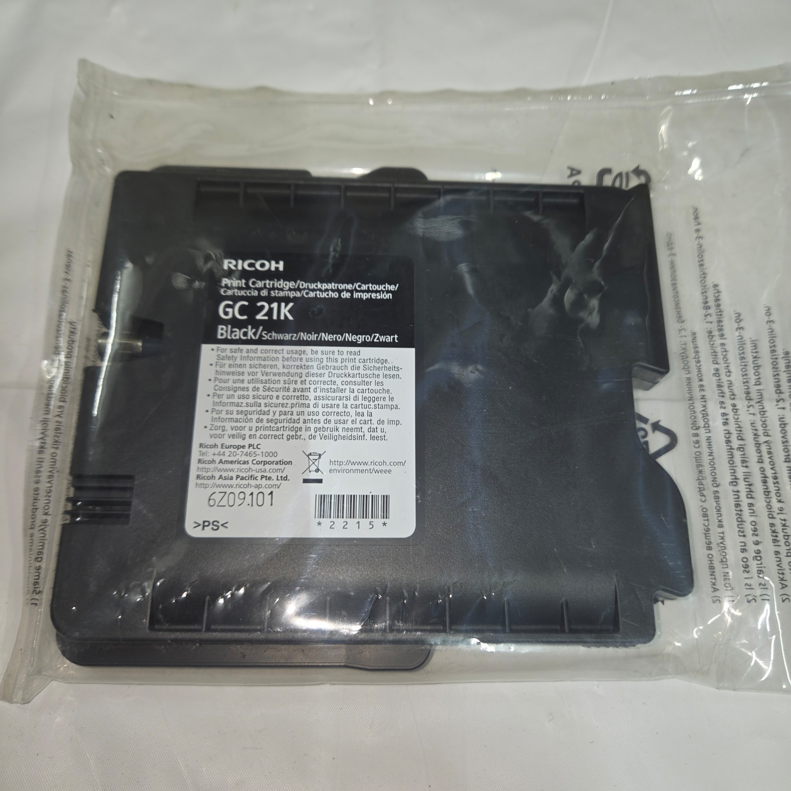 Genuine Ricoh GC21K Black Ink Cartridge 405532 GX3000 GX3050 GX5050