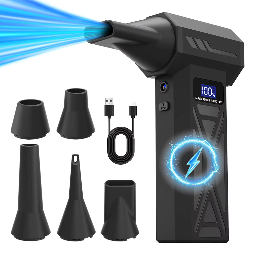 Cordless Turbo Air Blower Duster 4 Adjustable Gears Brushless Motor LED Display
