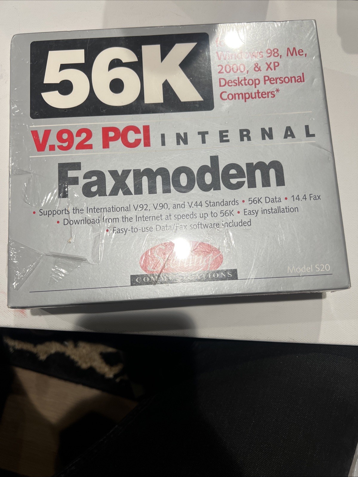 56k V.92 PCI INTERNAL FAX MODEM / Sterling communications/ Model S20 / NOS