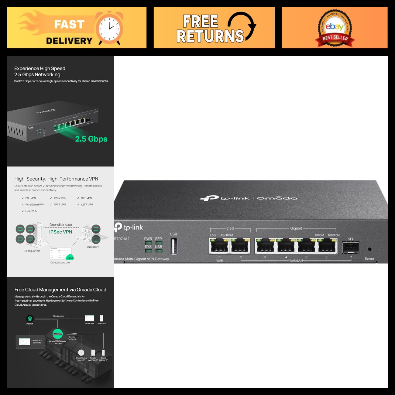 Multi-Gigabit VPN Router, High-Speed Internet, Secure Network, Easy Setup