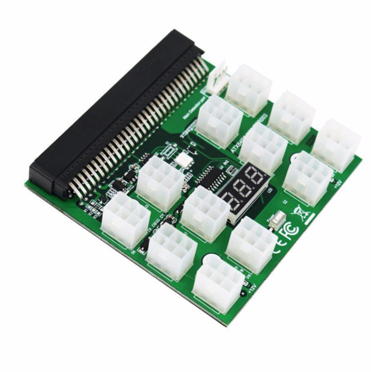 Breakout Board for HP Server Power Supplies GPU/ASIC Mining 12* 6Pin PCIe Slots