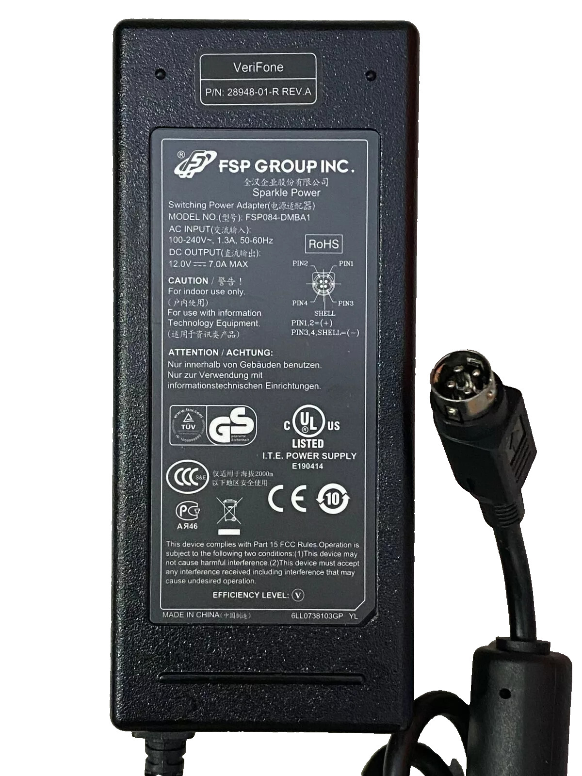 Oem Genuine 4-Pin 12V FSP AC/DC Adapter For ASUS PW201 LCD Monitor Power Supply