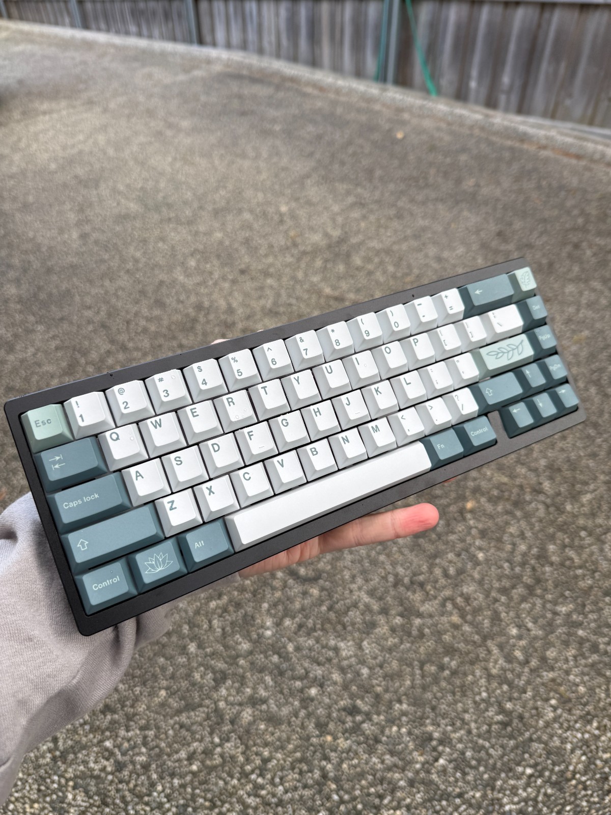Custom Lucky65 Mechanical Keyboard Sakura Linear Switches GMK Botanical Keycaps