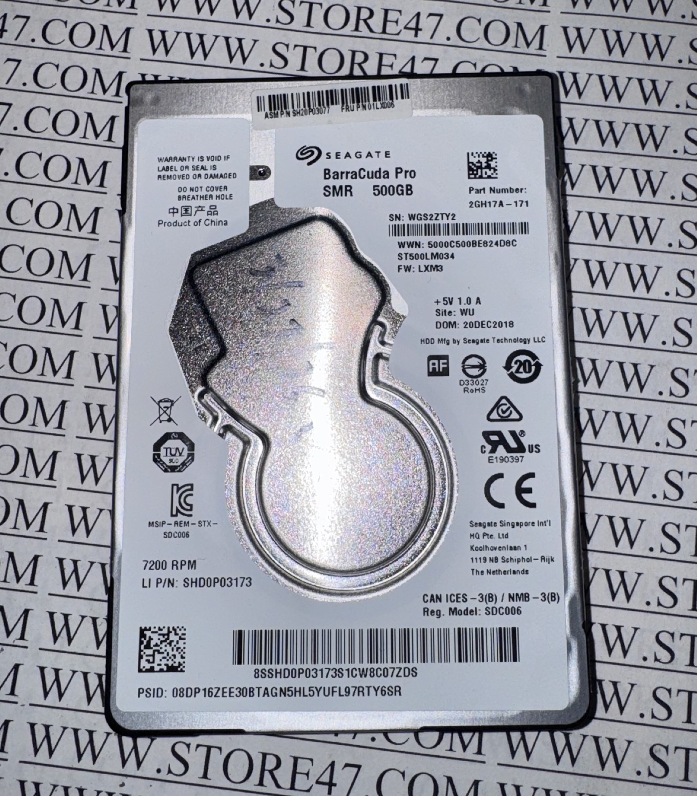 Seagate BarraCuda Pro 2.5” 500GB SATA ST500LM034 shd0p03173 2gh17a-171 01LX006