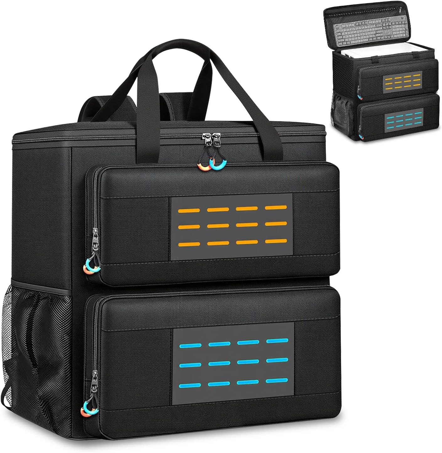 Computer Desktop Tower Carrying Case with Padded Protection & Multiple Pockets