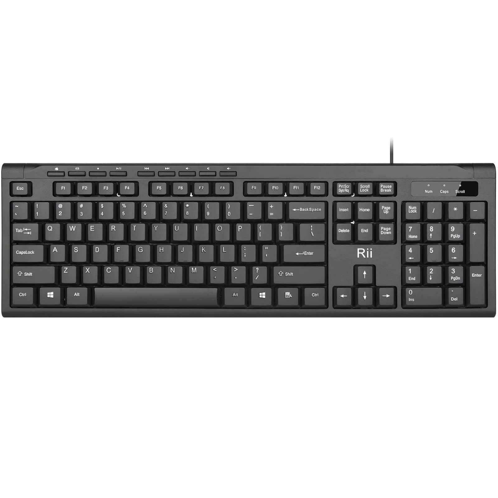 Rii RK907 Ultra-Slim Compact USB Wired Keyboard for Mac and Pc,Windows 10/8 / 7
