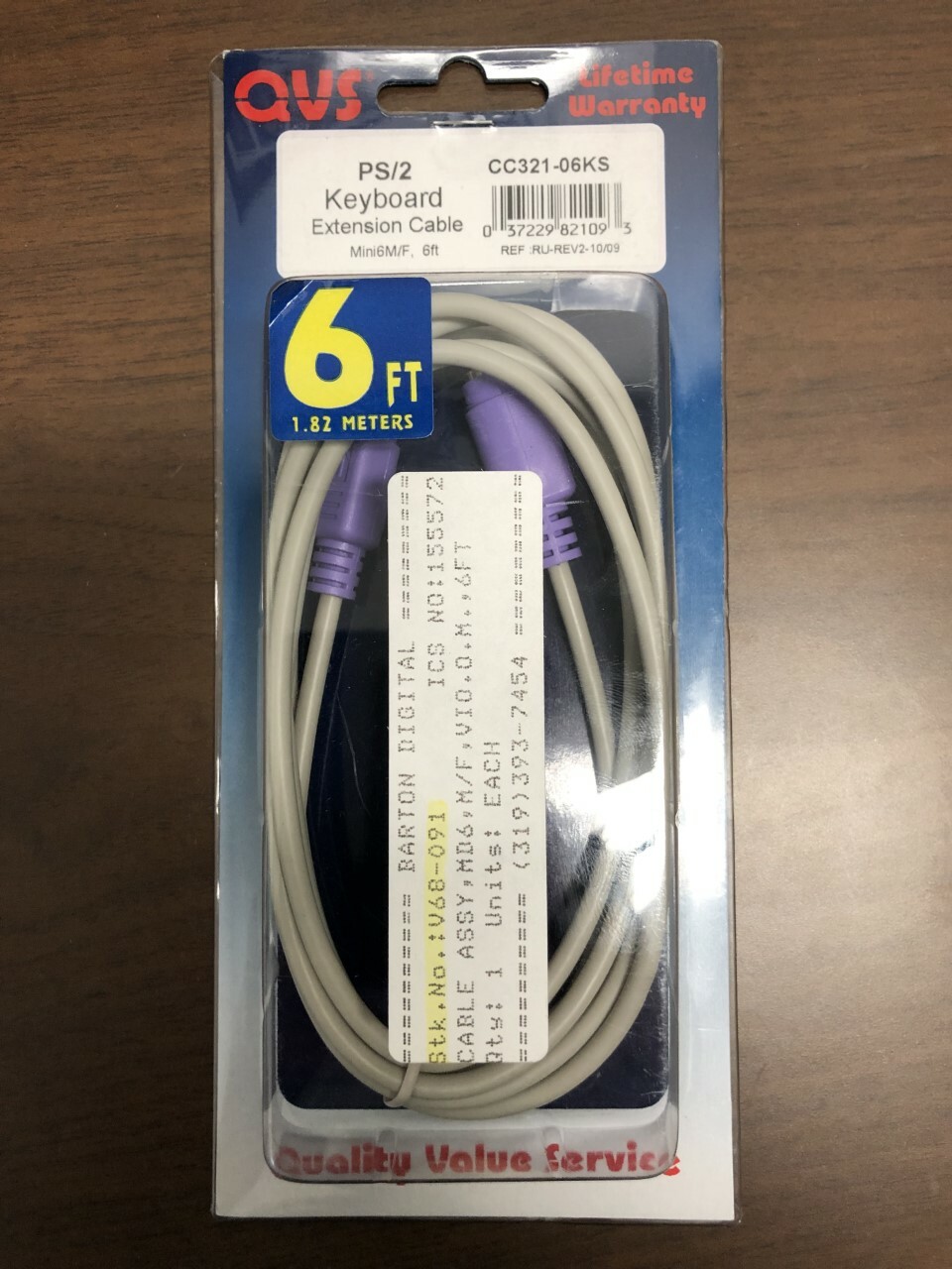 QVS 6' PS/2 Keyboard/Mouse Extension Cable Mini 6M/F CC321-06S