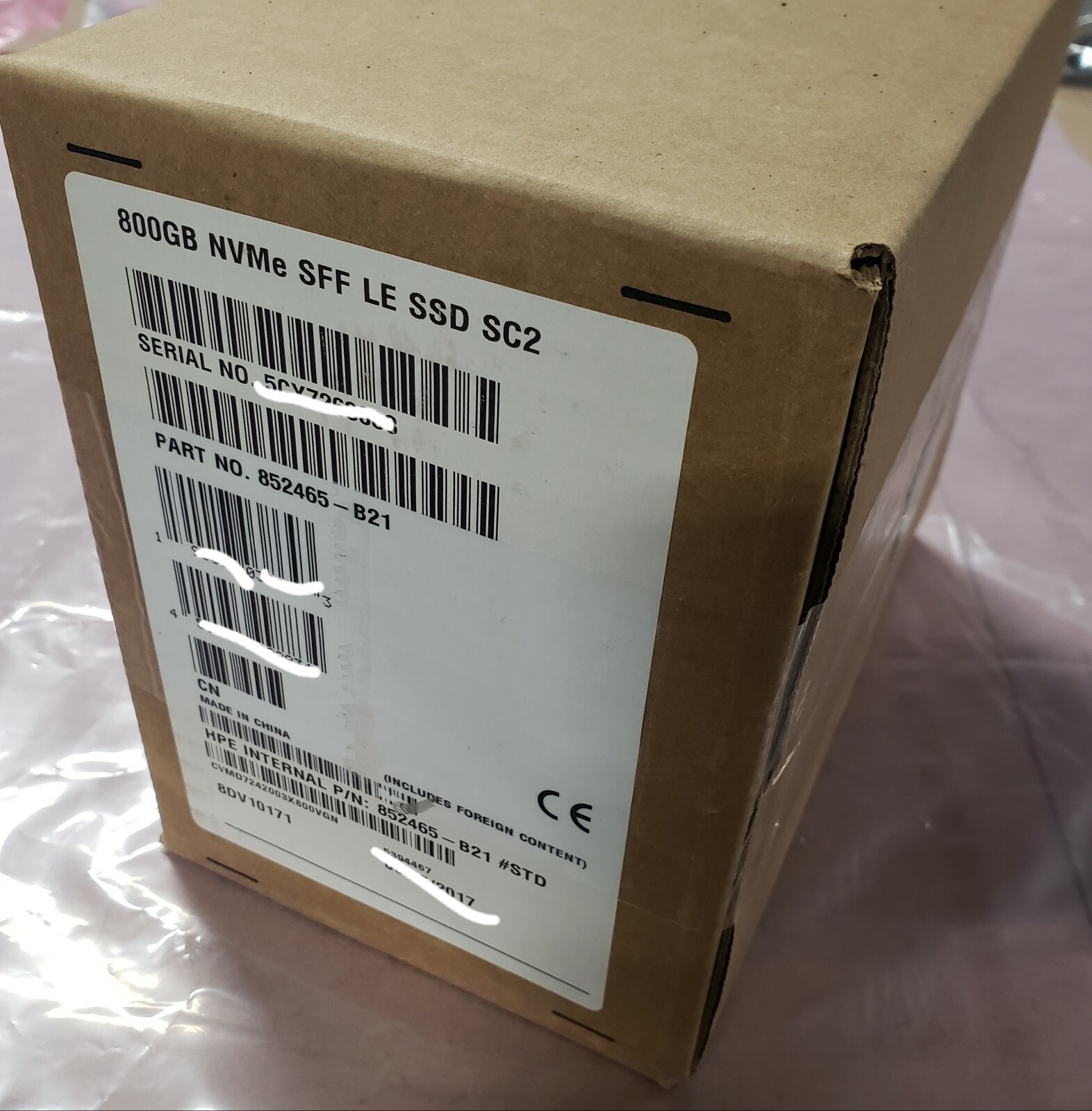852465-B21 HP 800GB NVME SFF LE SC2 SPCL SSD HPE 852607-001