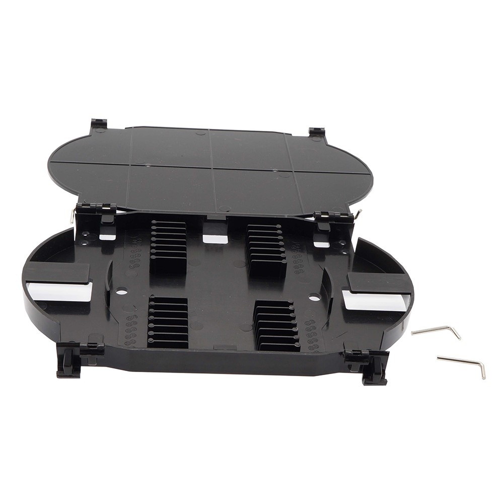 12/24 Cores Fiber Optic Optical Splice Tray Fusion Heat Shrink Splicing Black