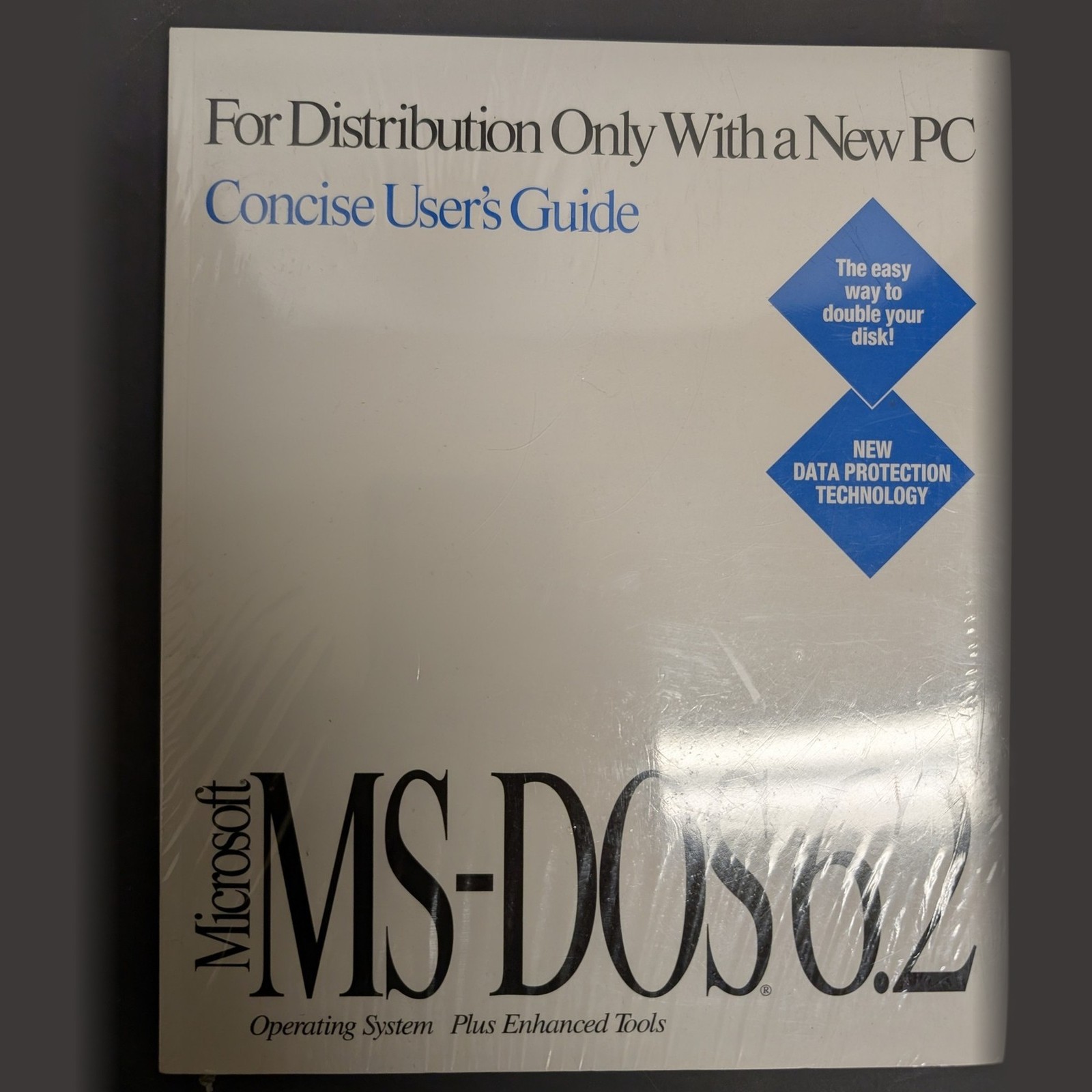 Microsoft MS-DOS 6.2 OEM Concise User's Guide Sealed w/ COA Plus Enhanced Tools
