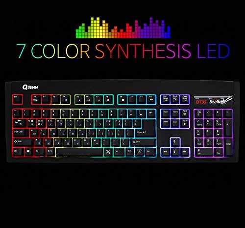 QSENN SEM-DT35 LED Stella 7 Color & 8 Mode LED Synthesis Gaming Keyboard EN/KR 
