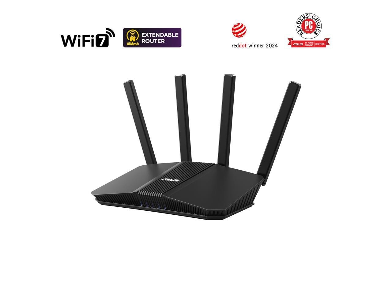 ASUS RT-BE58U WiFi 7 AiMesh Extendable Router, 4K-QAM, MLO, AI Detection 2.5G WA