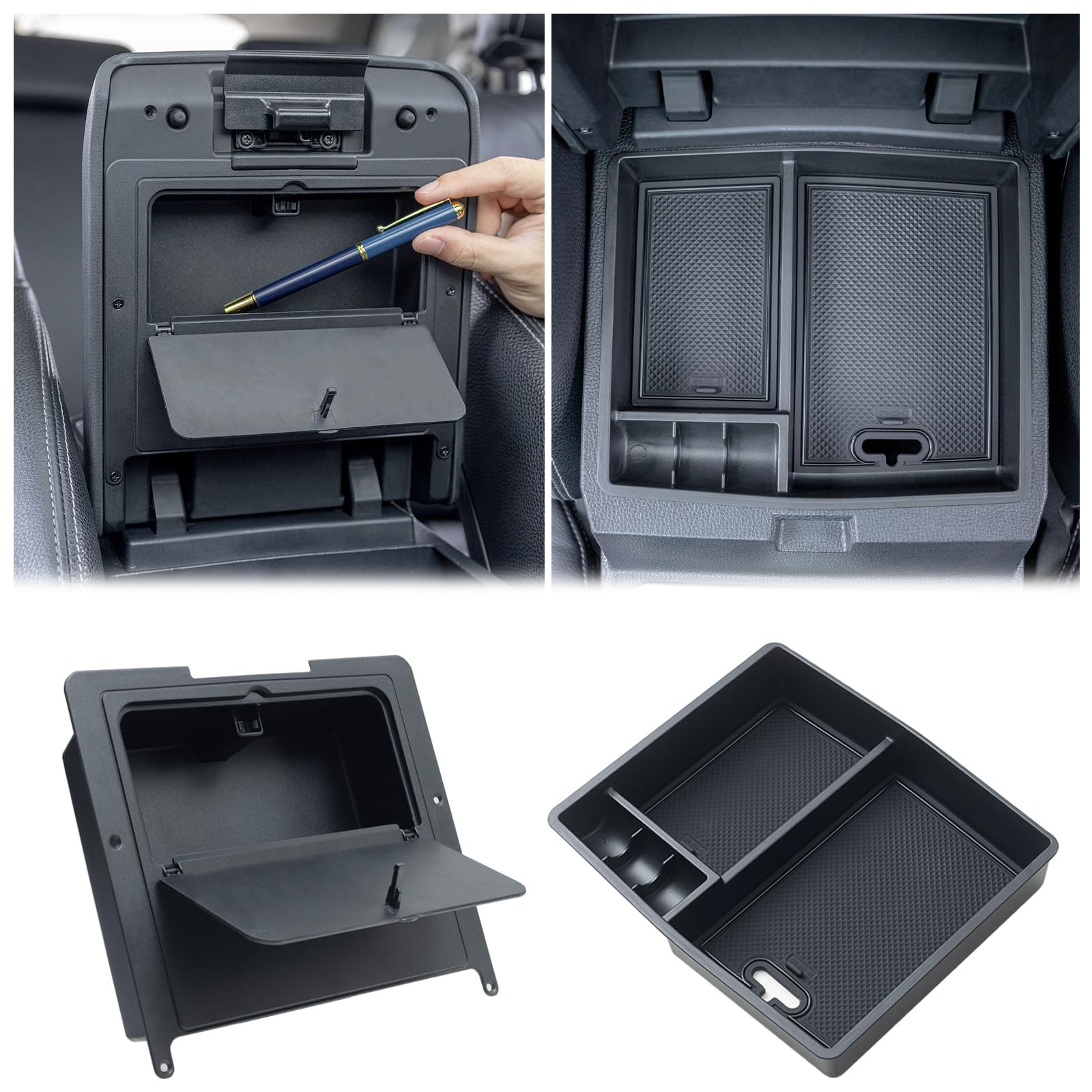 2PCS Center Console Organizer Compatible with 2024-2026 Toyota Tacoma