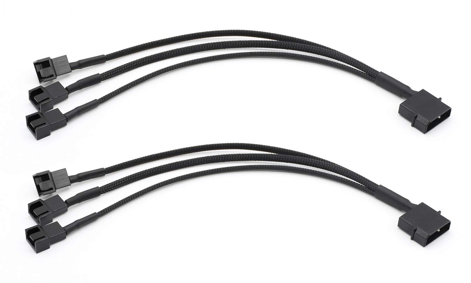 2 Pack Molex to 3 Pin or 4 Pin Fan Adapter Computer PC Case Fan Power Splitter C