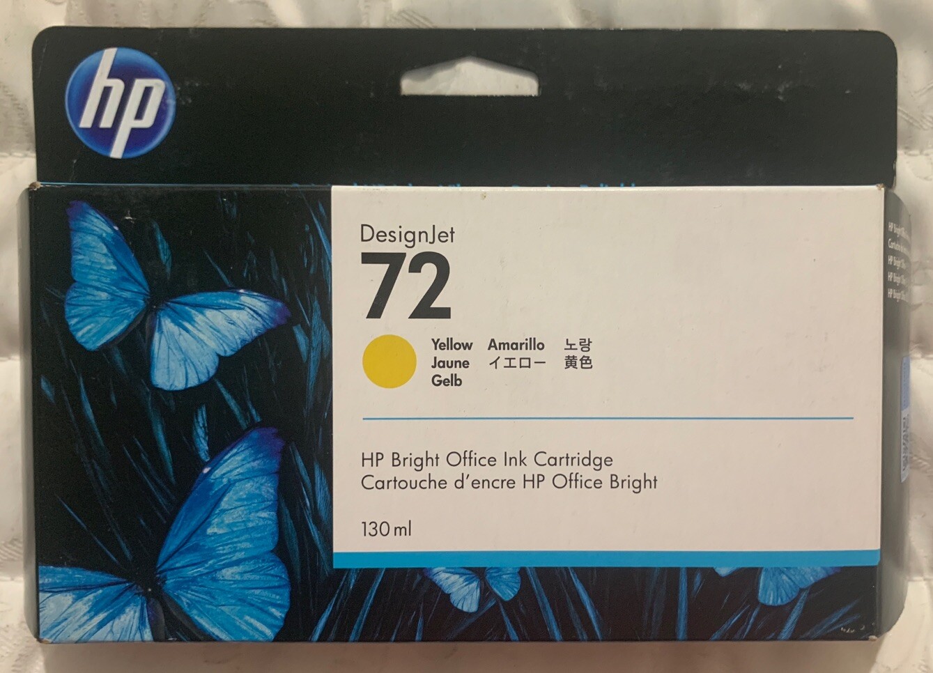 HP 72 Yellow DesignJet Ink Cartridge 130ml (C9373A) OEM Sealed Retail Box FreeSH
