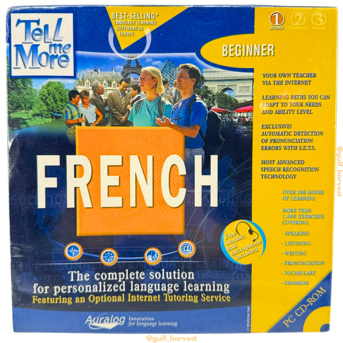 Tell Me More French: Beginner Level 1 Windows 98 Software w/ Headset NEW/SEALED