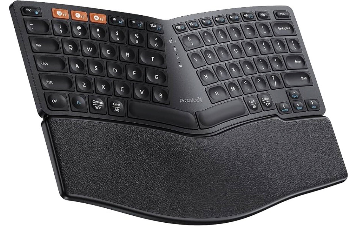 ProtoArc EK04 Mini Compact Wireless Ergonomic Keyboard - Black