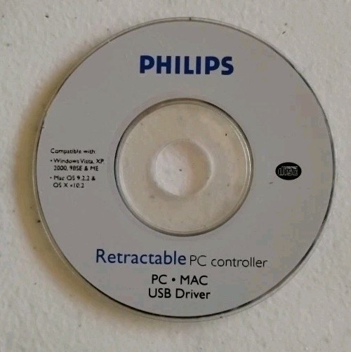 RARE Philips Retractable PC Controller (PC, MAC USB Driver)