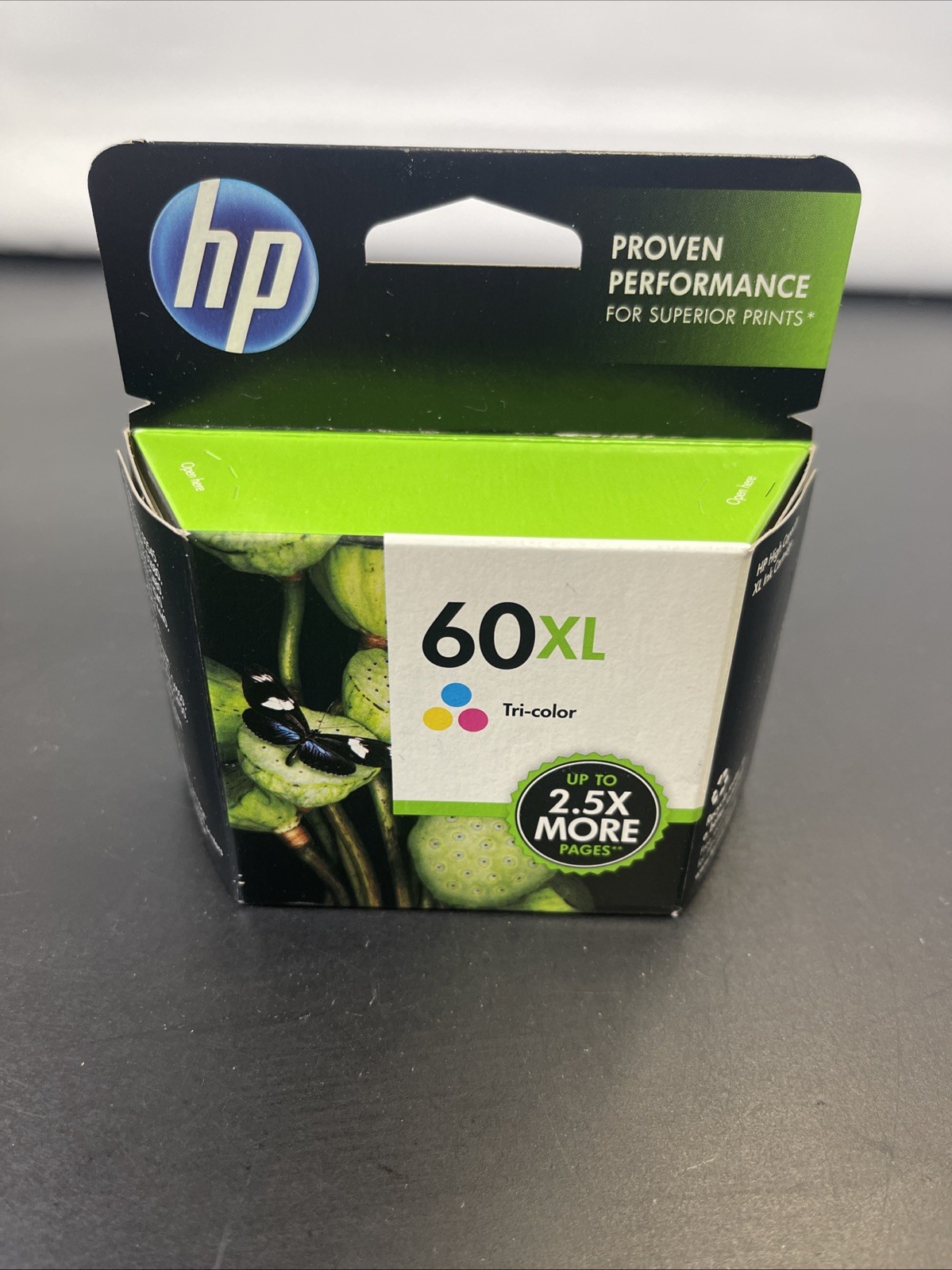 HP 60XL Tri-Color Printer Ink Cartridge  No Warranty  Date   CC644WN
