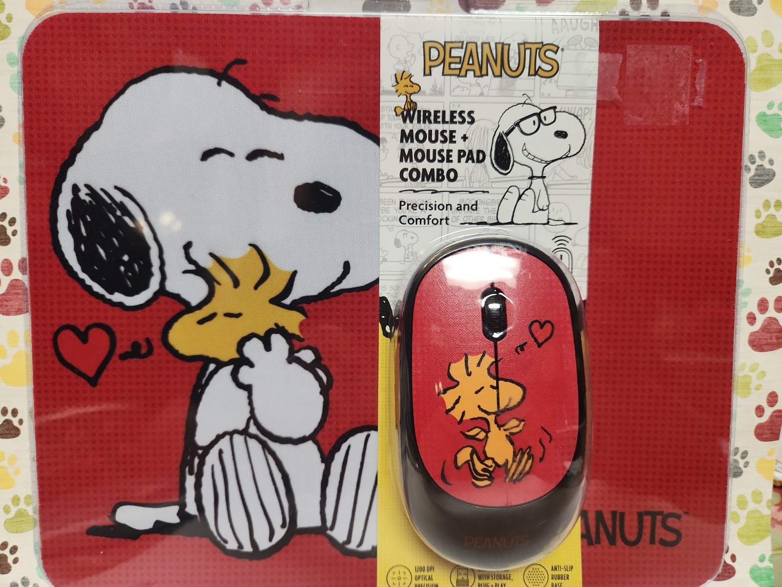 Peanuts Snoopy Woodstock Mouse &  Mouse Pad Combo Set