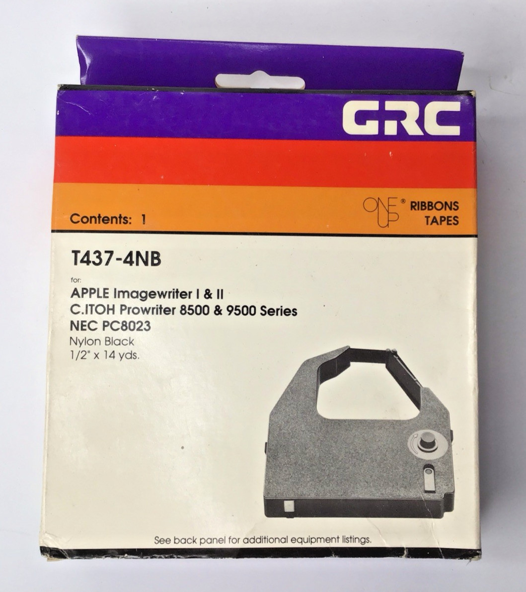 GRC Ribbon Tapes T437-4NB Apple Imagewriter 1/2 C.ITOH Prowriter 8500/9500 Black