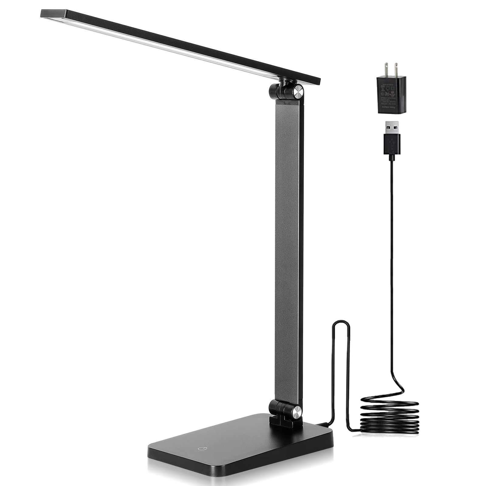 LED Desk Lamp for Home Office, 3 Levels Dimmable Light Normal, Black