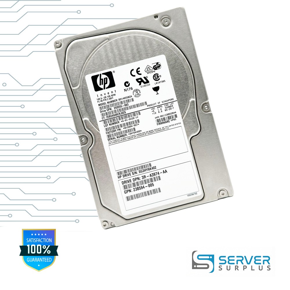 HP 146.8GB FC 10K RPM 3.5 in Enterprise HDD | 238594-005 | 9V2004-027
