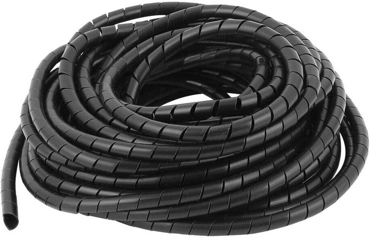 20Ft Spiral Cable Wrap 1/2 Inch Wire Organizer Sleeve Cord Management Black