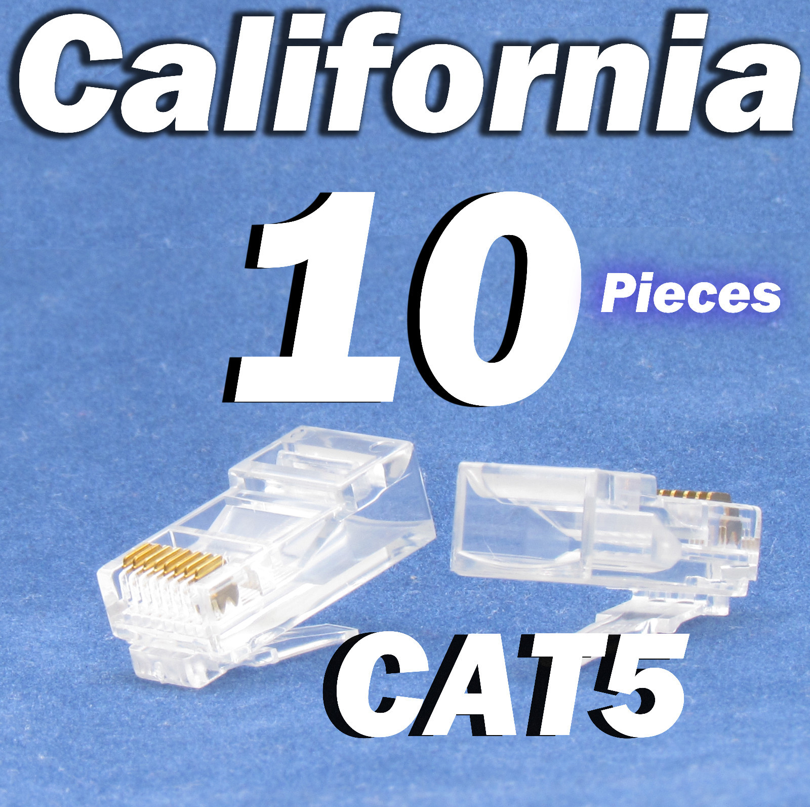 10 Pcs RJ45 8P8C Network Cable Modular Plug CAT5 CAT5E Connector LAN Ethernet 