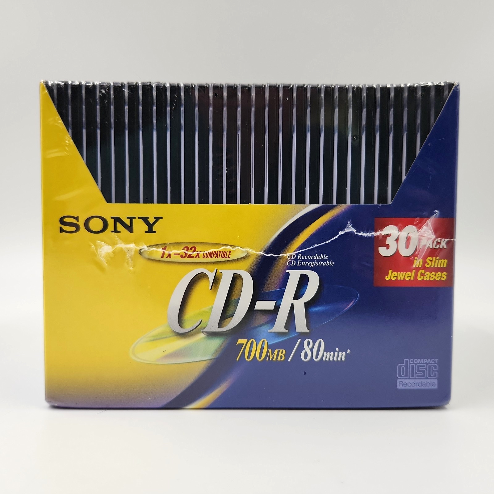 Genuine Sony 30-Pack Disc Blank Music CD-R 80min Media 700Mb in Slim Jewel Cases