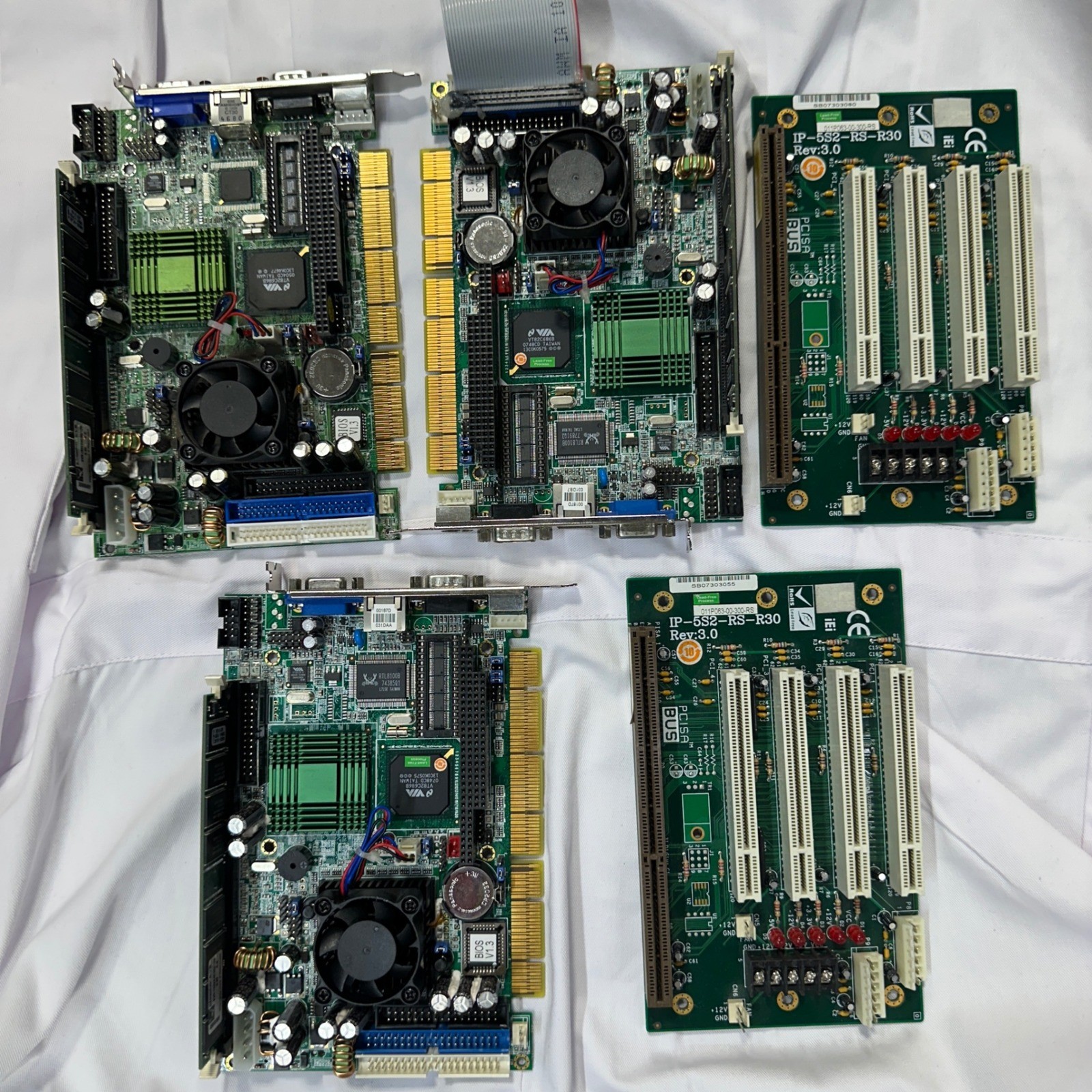 Lot 5 IEI IP-5S2-RS-R30 PCI ISA Backplanes Industrial CPU Boards Untested