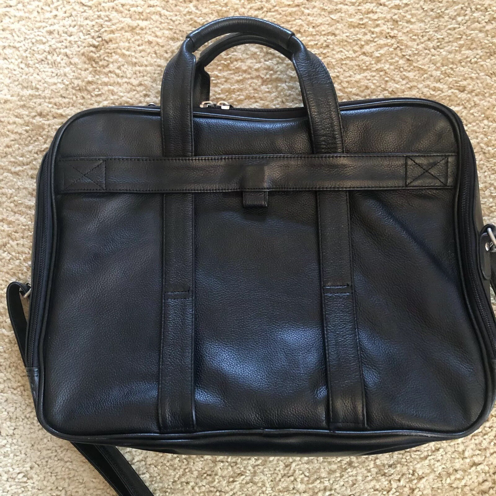 Fellowes Expandable Leather Computer Case Briefcase Travel Bag
