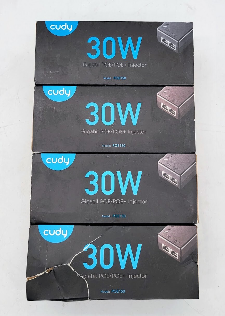 LOT OF 4 Cudy 30W Gigabit PoE+ Injector Adapter