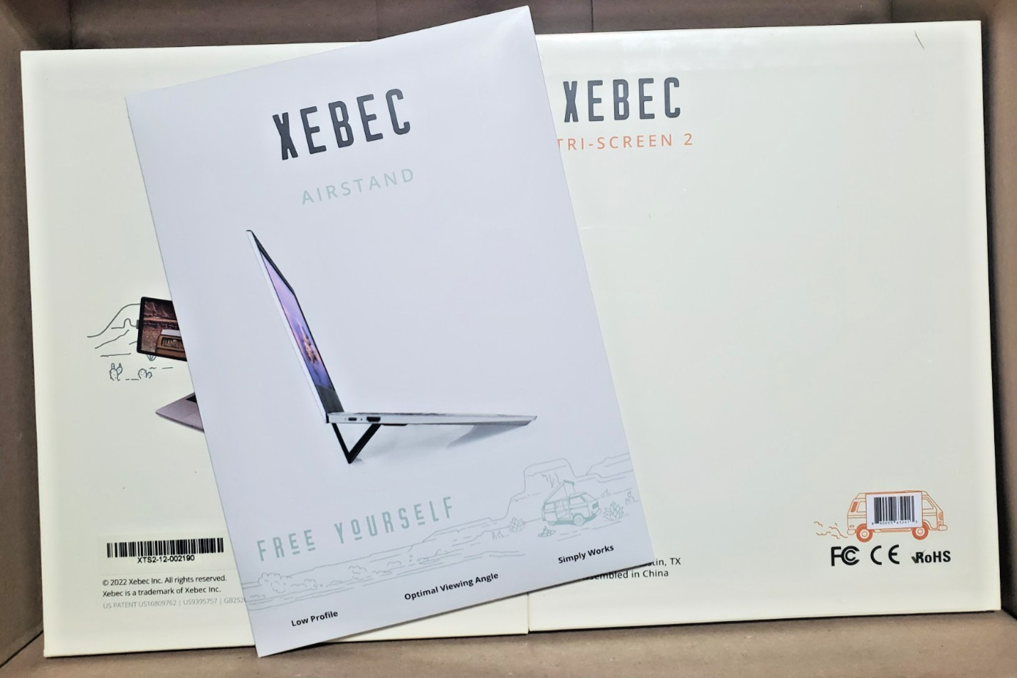 Xebec Tri-Screen 2 1920x1200 Attachable Laptop Monitors Mac/PC + Bonus AirStand