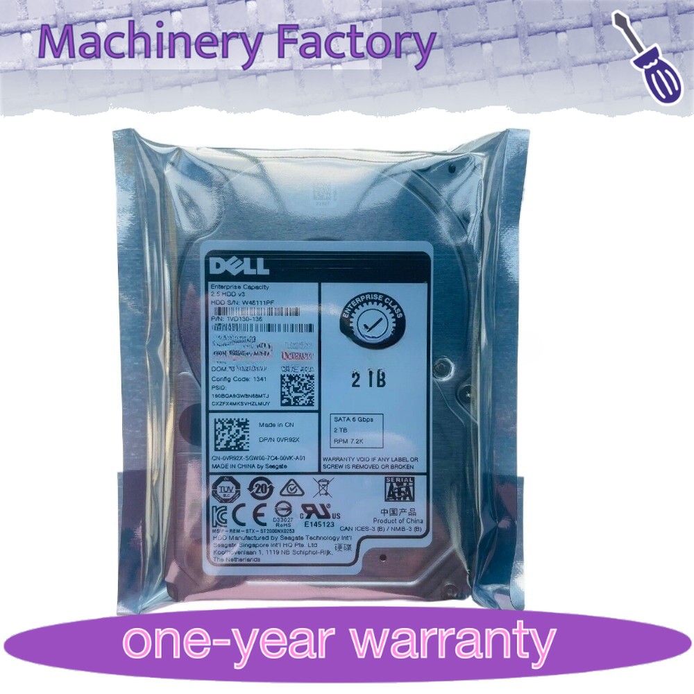 DELL Model: ST2000NX0423 0VR92X 2TB HDD RPM 2.5" 7.2K 6Gb/s SATA DP/N: VR92X
