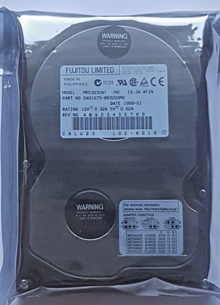 3.24GB IDE Fujitsu MPC3032AT P-ATA 5400rpm 256KB HDD 3.5" Internal Hard Drive...