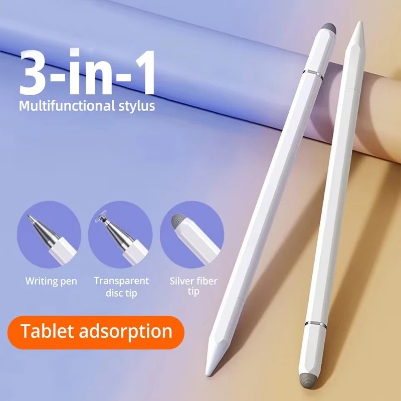 3 in 1 Universal Stylus Pen for iPad Android Tablet Phone Touch Screen