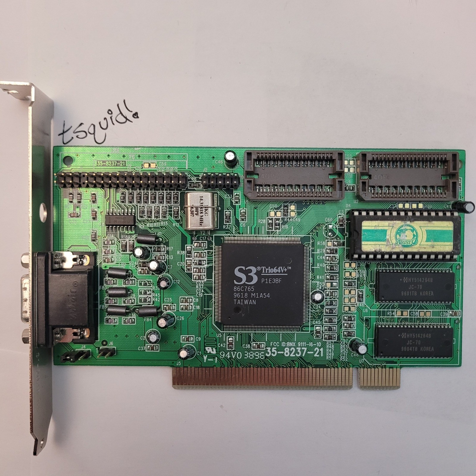 Aristo S3 Trio64V+ 1MB PCI Graphics Card 35-8237-21 86C765 Vintage GPU