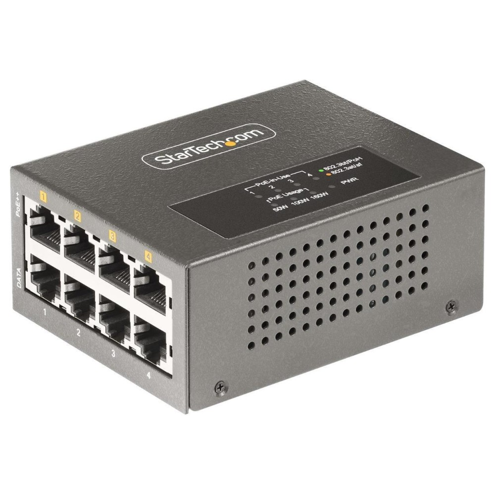 Startech AS445C-POE-INJECTOR 4-PORT POE+/POE++ INJECTOR - MULTI-GIGABIT 5/2.5G E