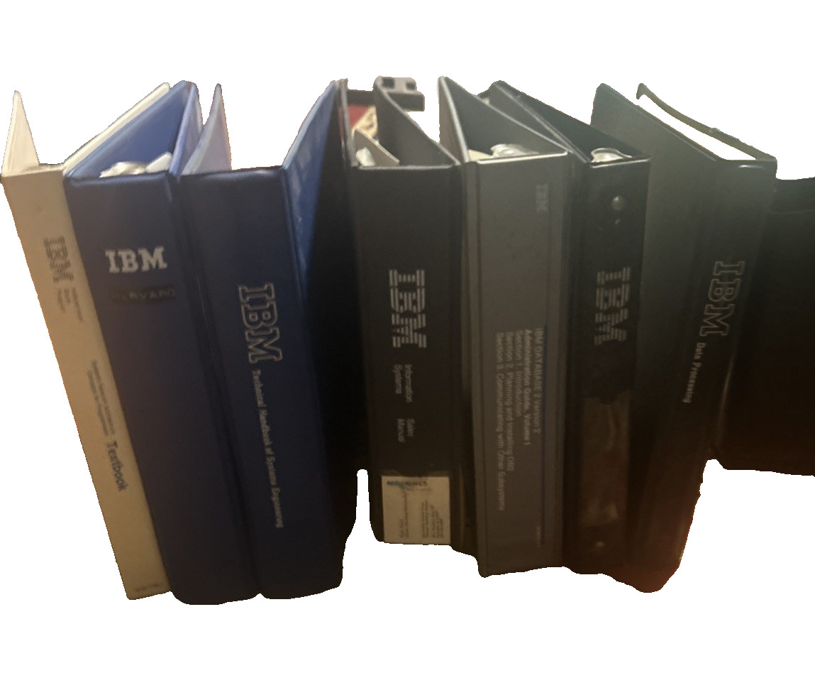 Vintage IBM Computer Manual Lot (7) Original Binders EMPTY