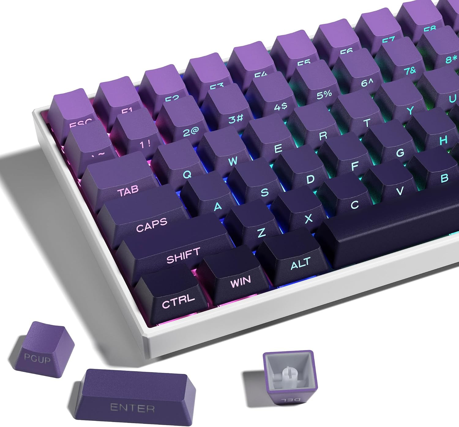 XVX Side Print Keycaps, Shine through Double Shot PBT Keycaps, Custom Key Caps