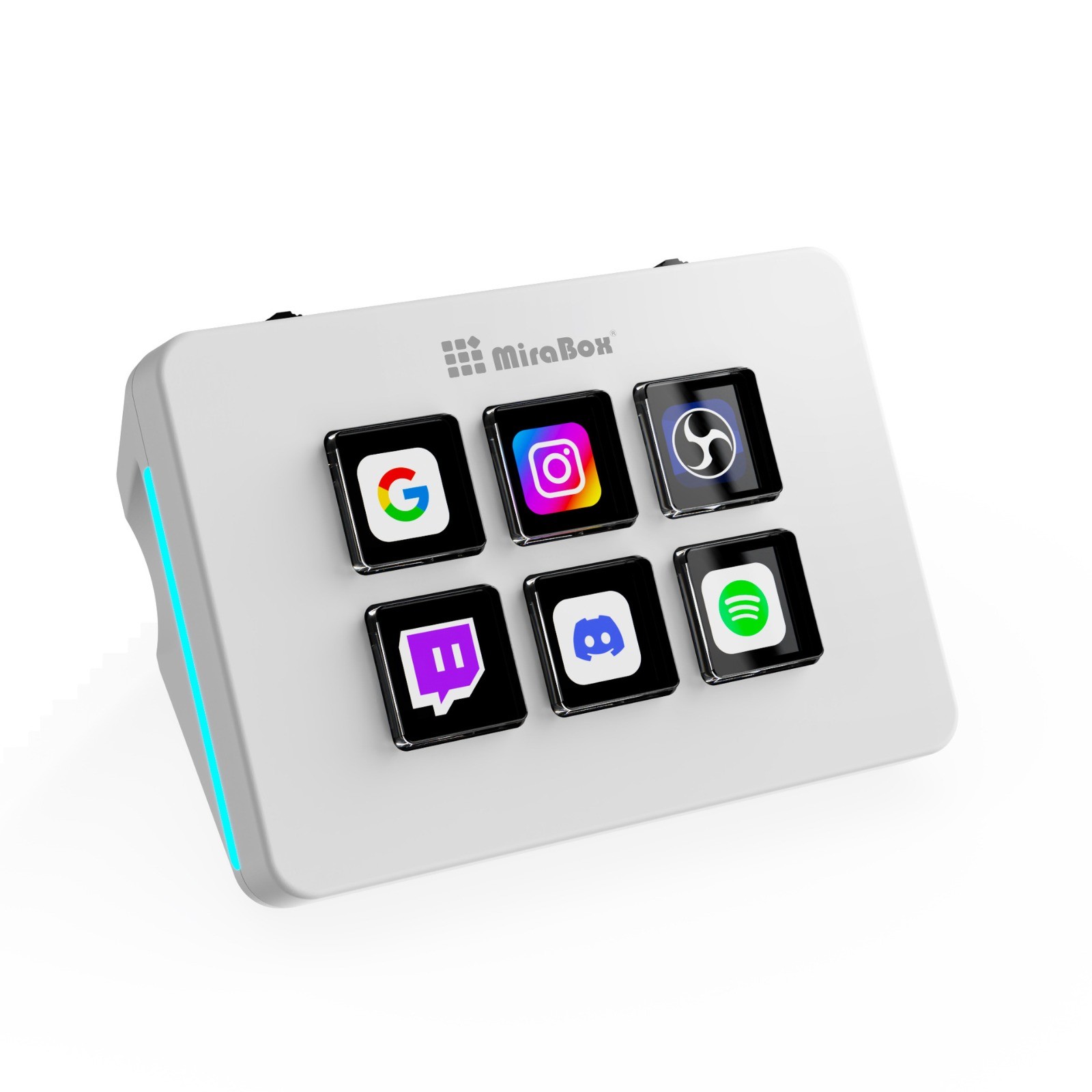 6-Key LCD Stream Dock Mini RGB Macro Pad Programmable Keypad for Windows Mac