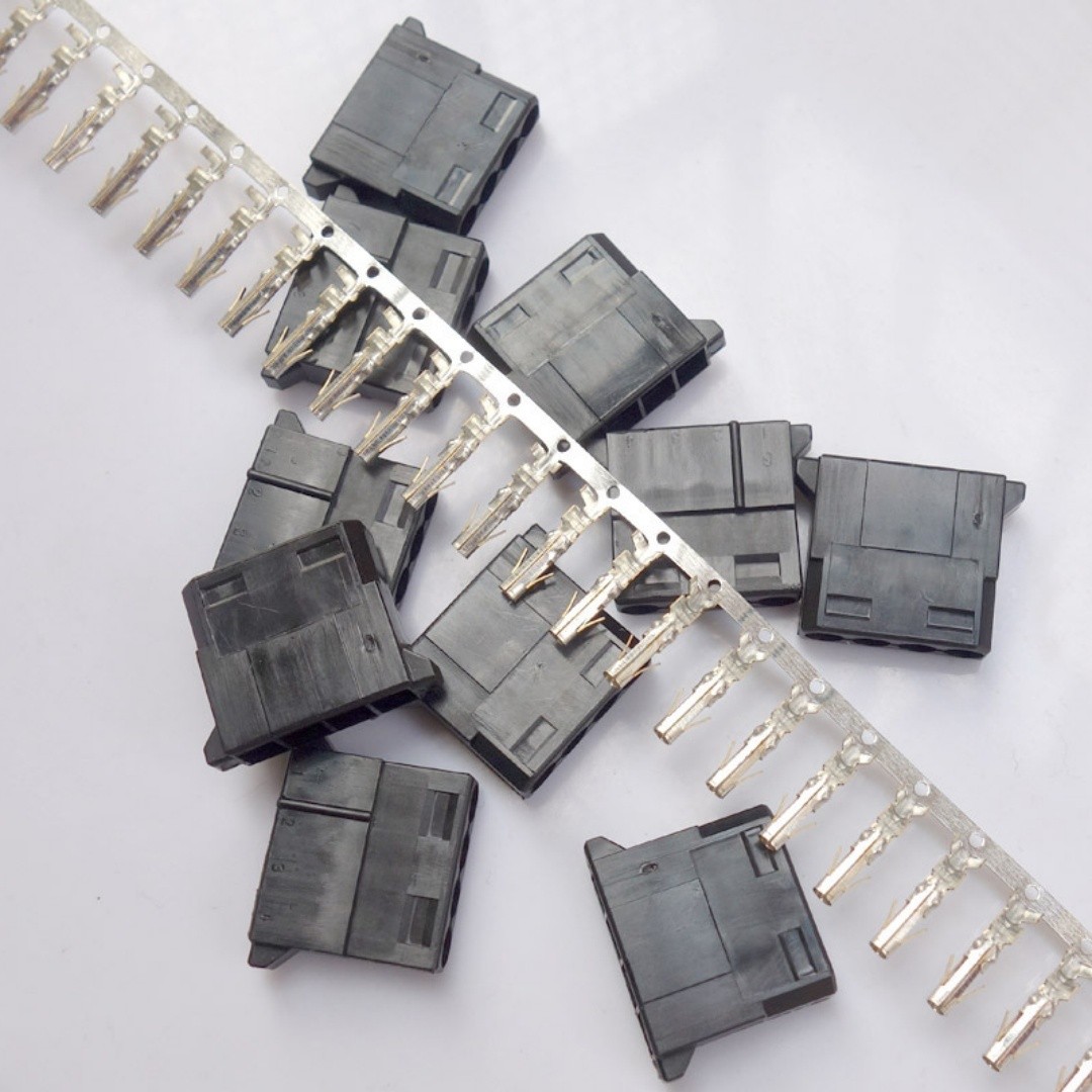 20 sets Black DIY PC Power Connector 4P 4 Pin Female Mod Crimp Plug Pins New