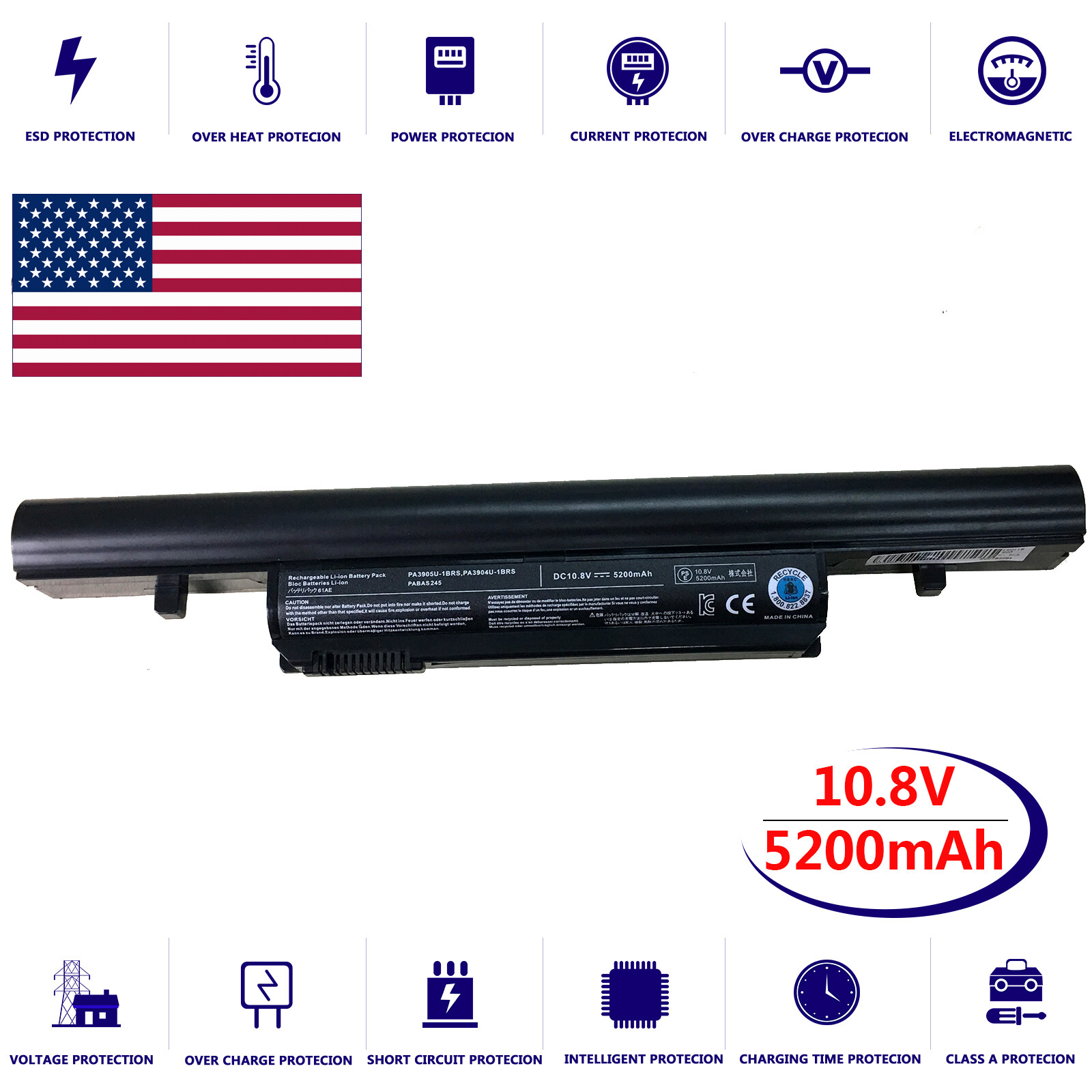 Battery for Toshiba Tecra R850-S8522 R850-S8512 R850-S8552 R950-S9530 S8510