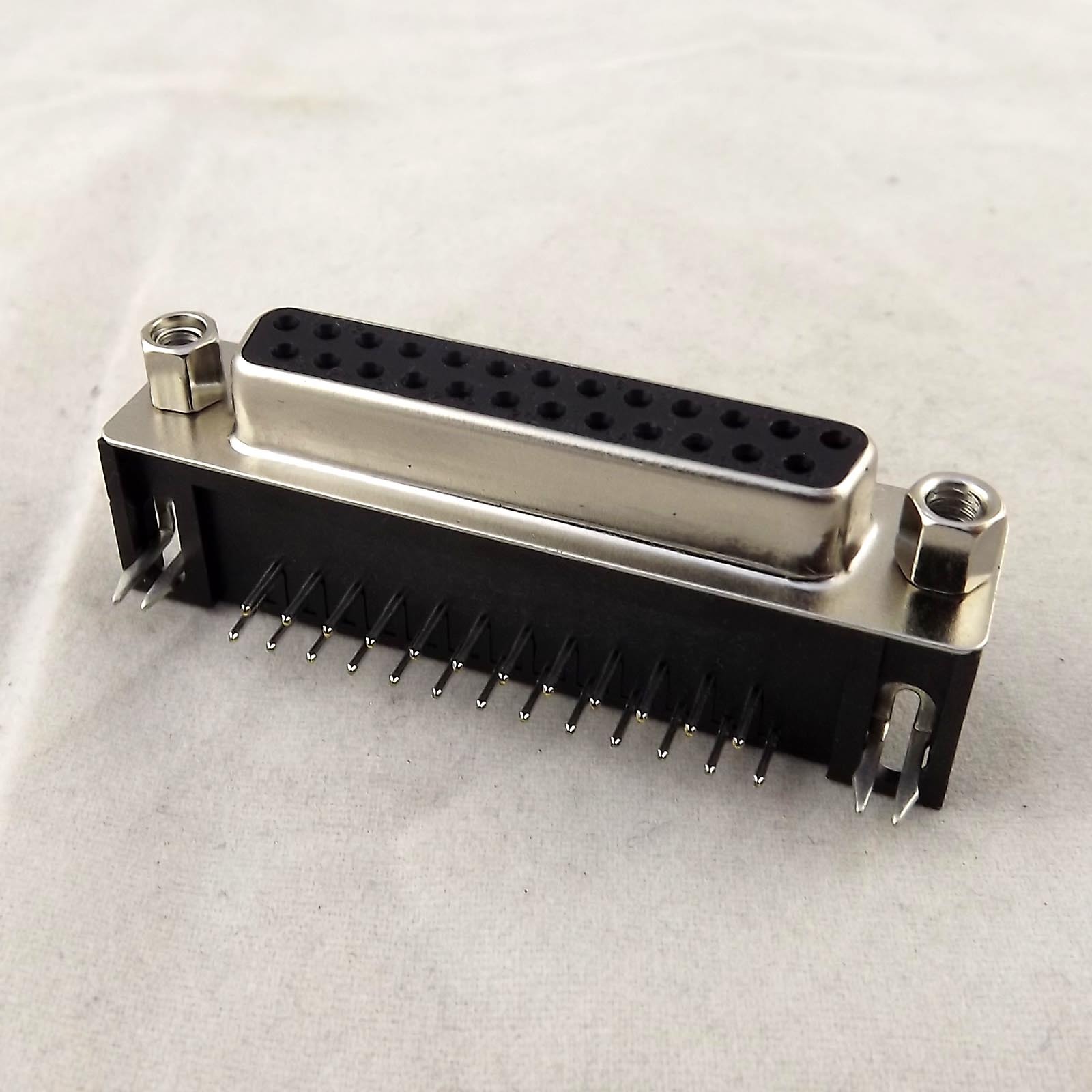 2x D-SUB DB25 Female 25Pin Right Angle PCB Solder Cable Adapter Connector 2 Rows