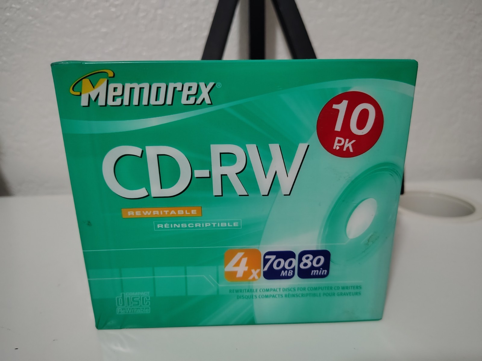 New Memorex CD-RW 4x 700MB 80 Min Rewritable Compact Discs 10-Pack DRC1-10