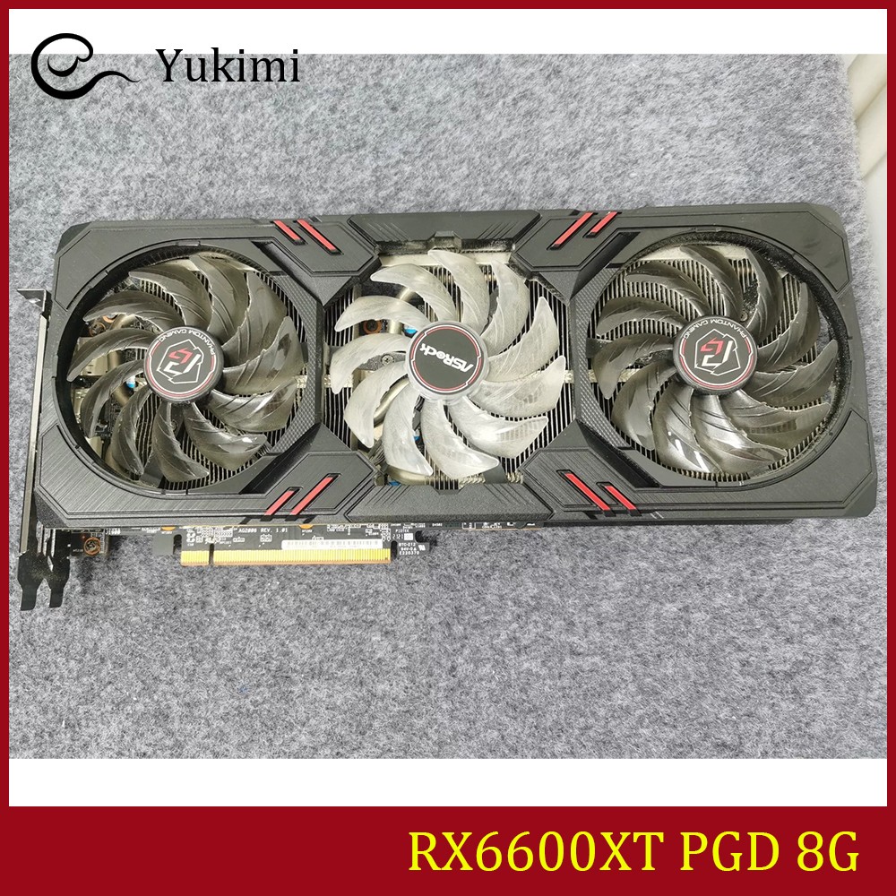 FOR ASROCK AMD Radeon RX 6600 XT Phantom Gaming D 8GB OC GDDR6 Video Graphics